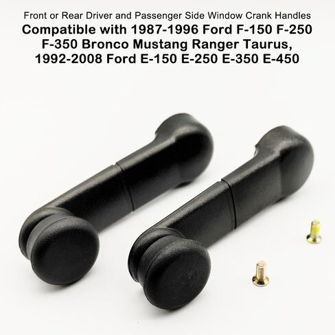 76946 مقبض كرنك النافذة لـ 1987-1996 Ford F-150 F-250 F-350 Bronco Mustang Ranger Taurus، 1992-2008 Ford E-150 E-250 E-350 E-450، السائق الأيسر الأمامي أو الخلفي وجانب الركاب الأيمن، أسود in Kuwait