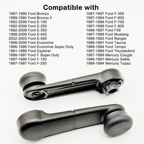 76946 مقبض كرنك النافذة لـ 1987-1996 Ford F-150 F-250 F-350 Bronco Mustang Ranger Taurus، 1992-2008 Ford E-150 E-250 E-350 E-450، السائق الأيسر الأمامي أو الخلفي وجانب الركاب الأيمن، أسود in Kuwait