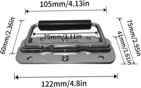 Spring Loaded Handle, Heavy Duty Surface Mount, Folding Handle with Rubber Grip for Toolbox, Boxes (2Pcs) in Kuwait