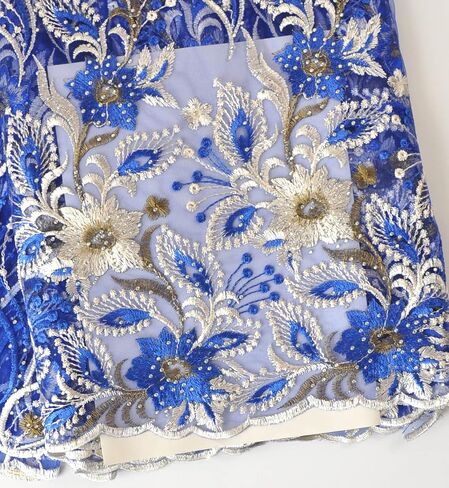 Sanvera17 African Lace Net Net Fabrics النيجيرية المطرزة الحجري الفارق النسيج الفرنسي لللباس الحفلات (أخضر) 5 ياردات in Kuwait