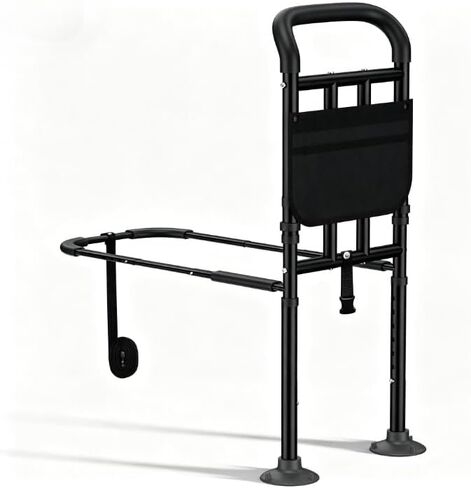 Bed Rails for Elderly Adults Safety with Ergonomic Padded Handle, ASTM Approved Adjustable Bed Assist Rail for Seniors, 400lb Weight Capacity, Fixing Strap&Storage Pocket, Fits Twin/Full/Queen/King in Kuwait