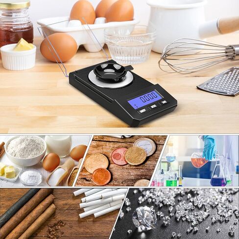 Milligram Scale 50g/0.001g High Precision Mg Scale, Portable Jewelry Scale .001 Gram Accuracy, Powder Scale, Digital Miligram Scale for Powder Medicine with Tray/Tweezers/Calibration Weight in Kuwait