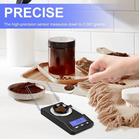 Milligram Scale 50g/0.001g High Precision Mg Scale, Portable Jewelry Scale .001 Gram Accuracy, Powder Scale, Digital Miligram Scale for Powder Medicine with Tray/Tweezers/Calibration Weight in Kuwait