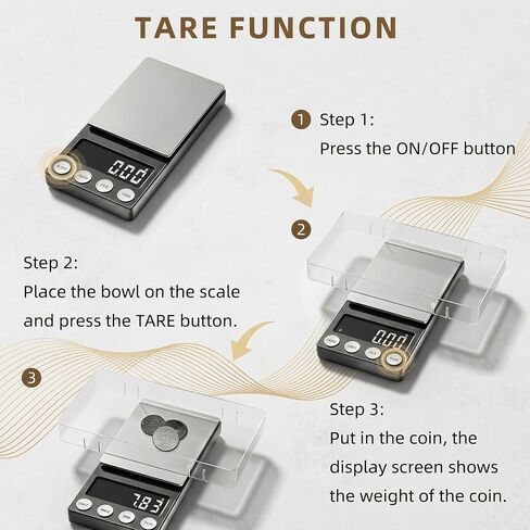 Digital Coin Scale, 500g x 0.01g Gram Scale for Jewelry and Gold, Precision Pocket Jewelry Scale for Coin Collectors & Bank Tellers, with Calibration Weight in Kuwait