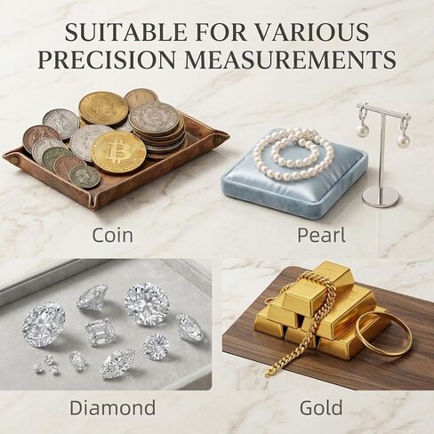Digital Coin Scale, 500g x 0.01g Gram Scale for Jewelry and Gold, Precision Pocket Jewelry Scale for Coin Collectors & Bank Tellers, with Calibration Weight in Kuwait