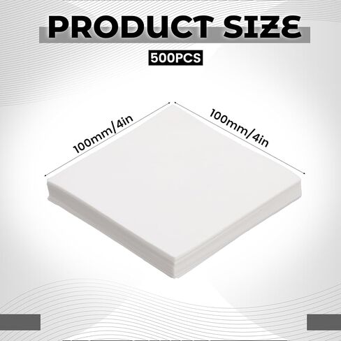 500 Pcs Weighing Paper, Laboratory Sample Weigh Papers 4 x 4 Inches Non Absorbing, Non Stick High Gloss Weigh Papers Cellulose Weighings Paper for Scale Measurement Samples Transfer in Kuwait
