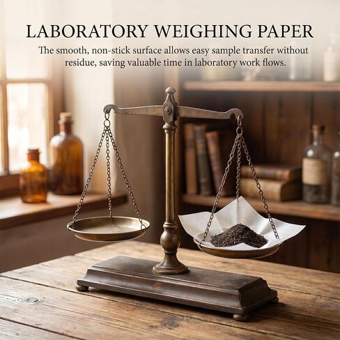 500 Pcs Weighing Paper, Laboratory Sample Weigh Papers 4 x 4 Inches Non Absorbing, Non Stick High Gloss Weigh Papers Cellulose Weighings Paper for Scale Measurement Samples Transfer in Kuwait