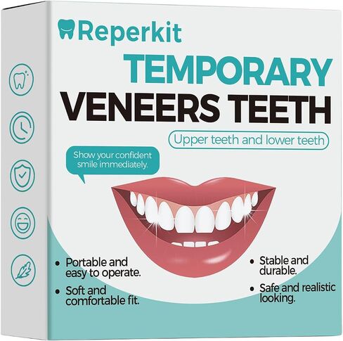 Temporary Snap on Veneers, Natural Looking False Teeth Dentures for Men and Women, Comfortable Fit for Upper and Lower in Kuwait
