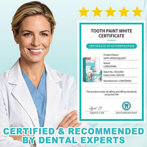Tooth Paint, Instant Teeth Whitening Paint Kit, White Gel Paint for Teeth, Fast & Easy Get Shiny White Teeth, Peroxide-Free, Gentle for Sensitive Teeth, Safe, Portable for On-The-Go Socializing in Kuwait