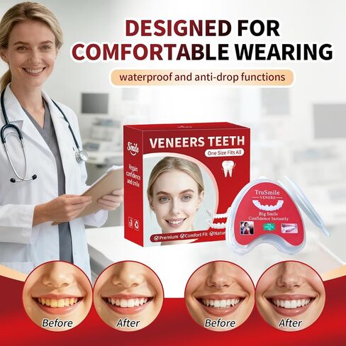 Veneers Teeth for Women and Men, Tooth Temporary Replacement Kit, Nature and Comfortable-3 in Kuwait