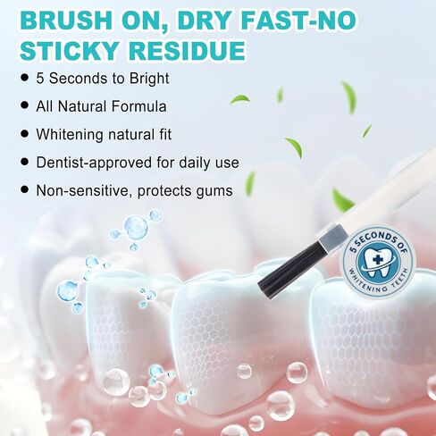 Tooth Paint, Instant Teeth Whitening Paint Kit, White Gel Paint for Teeth, Fast & Easy Get Shiny White Teeth, Peroxide-Free, Gentle for Sensitive Teeth, Safe, Portable for On-The-Go Socializing in Kuwait