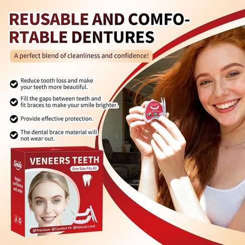 Veneers Teeth for Women and Men, Tooth Temporary Replacement Kit, Nature and Comfortable-3 in Kuwait