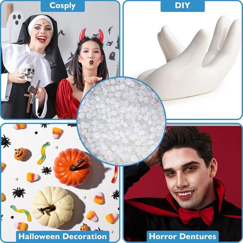 Moldable False Teeth, Silicone Denture Set for Women & Men | Upper & Lower Denture Set, Moldable Beads, Shape Within Minutes, Fix Your Smile Appearance, Reusable Case in Kuwait