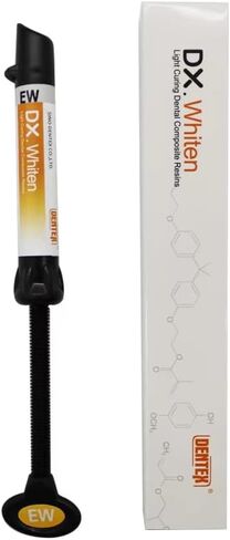 DX. Whiten Light Cure Dental Composite Resin, Enamel White, 4g | Nano Hybrid, Veneer Composite, Syringe in Kuwait