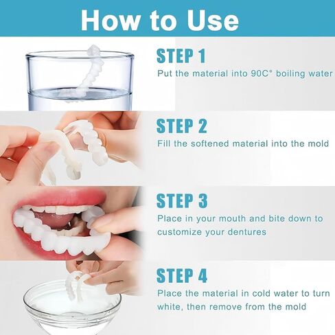 2 Pairs Veneers Teeth for Woman and Man，Comfort Fit Whitening | Smile Beautiful Snapping instants in Kuwait