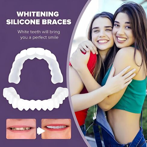 2 Pairs Veneers Teeth for Woman and Man，Comfort Fit Whitening | Smile Beautiful Snapping instants in Kuwait