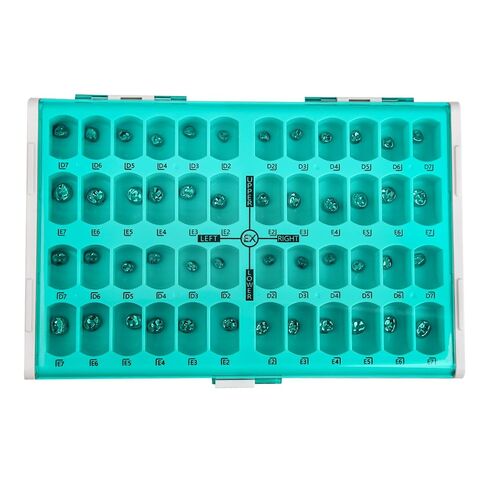 48Pcs Dental Preformed Temporary Crown Primary Molar Dentistry Orthodontic Material Therapy Tools Metal Teeth Crown in Kuwait