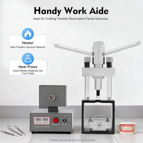 Dental Flexible Denture Machine, 400W 110V Laboratory Equipment Invisible Denture Injection Molding Machine Electric Digital Display Dental Injection System Heater Dental Tool for Clinics Factories in Kuwait