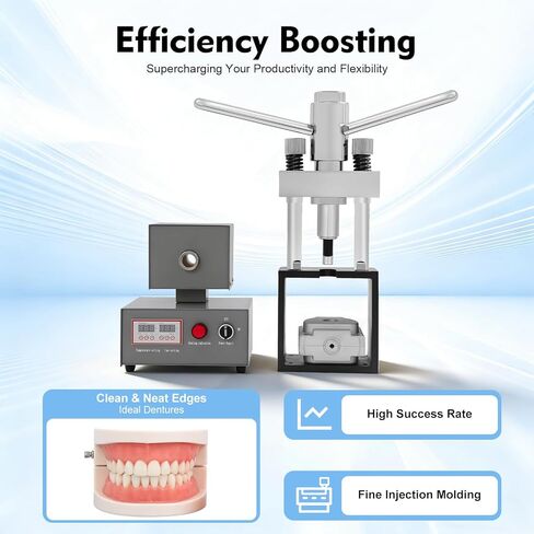 Dental Flexible Denture Machine, 400W 110V Laboratory Equipment Invisible Denture Injection Molding Machine Electric Digital Display Dental Injection System Heater Dental Tool for Clinics Factories in Kuwait