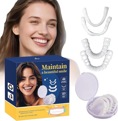 Temporary Veneers Kit for Women and Men, Tooth Replacement Kit, Nature and Comfortable (1 Count (Pack of 1), Unflavored)-AABBA1 in Kuwait