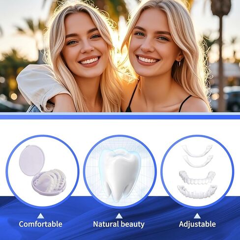 Temporary Veneers Kit for Women and Men, Tooth Replacement Kit, Nature and Comfortable (1 Count (Pack of 1), Unflavored)-AABBA1 in Kuwait