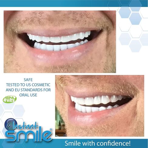 Instant Smile Comfort Fit Flex Teeth - Upper and Lower Matching Set, Bright White Shade! Fix Your Smile at Home Within Minutes! in Kuwait