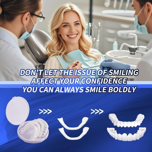 Temporary Veneers Kit for Women and Men, Tooth Replacement Kit, Nature and Comfortable (1 Count (Pack of 1), Unflavored)-AABBA1 in Kuwait