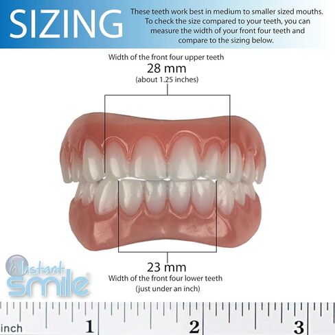 Instant Smile Comfort Fit Flex Teeth - Upper and Lower Matching Set, Bright White Shade! Fix Your Smile at Home Within Minutes! in Kuwait