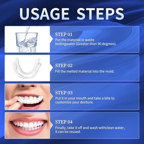 Temporary Veneers Kit for Women and Men, Tooth Replacement Kit, Nature and Comfortable (1 Count (Pack of 1), Unflavored)-AABBA1 in Kuwait