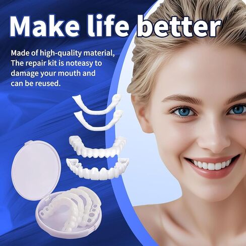 Temporary Veneers Kit for Women and Men, Tooth Replacement Kit, Nature and Comfortable (1 Count (Pack of 1), Unflavored)-AABBA1 in Kuwait