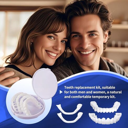 Temporary Veneers Kit for Women and Men, Tooth Replacement Kit, Nature and Comfortable (1 Count (Pack of 1), Unflavored)-AABBA1 in Kuwait