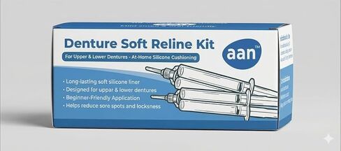 Soft Denture Reline Kit for Acrylic Dentures – Medical-Grade Silicone Liner with Primer & Applicators, At-Home Denture Reline System for Added Cushion and Improved Daily Comfort in Kuwait