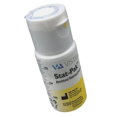 Vista Dental 302615 Stat-Pak Knitted Retraction Cord Size #2 Yellow 100 in Kuwait
