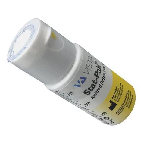 Vista Dental 302615 Stat-Pak Knitted Retraction Cord Size #2 Yellow 100 in Kuwait