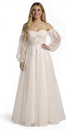 David's Bridal Tulle Sweetheart Ball Gown with Detachable Sleeves in Kuwait