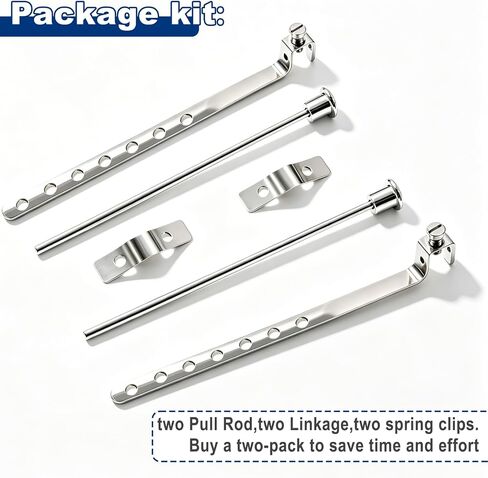 Universal Pop-Up Lavatory Drain Lift Rod, Linkage, and Spring Clip Kit, Compatible with PF0906-CH, Bathroom Sink Stopper Pivot Rod Assembly,Chrome (2 Pack) in Kuwait