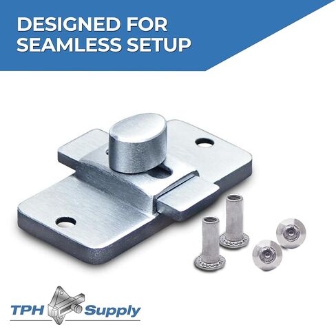 2-3/4 in Surface Mount Slide Latch, Chrome-Plated Satin Finish Bathroom Stall Door Lock, ADA Compliant Commercial Restroom Partition Replacement Hardware - 9869-1 in Kuwait