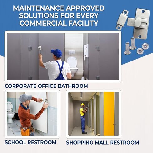 2-3/4 in Surface Mount Slide Latch, Chrome-Plated Satin Finish Bathroom Stall Door Lock, ADA Compliant Commercial Restroom Partition Replacement Hardware - 9869-1 in Kuwait