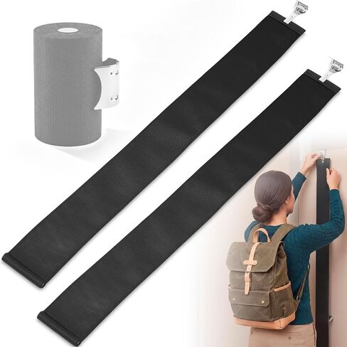 Fanfanwin 2 Pcs Restroom Privacy Cover, 28 x 3 Inch Travel Bathroom Stall Door Gap Blocker with Hook and Weighted Bottom for Public Bathroom, School, Gym, Airport Use, Easy Installation, Black in Kuwait