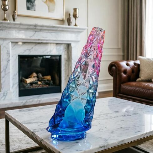 Glass Conical Components, Suitable for Peak/Pro DIY Crafts, Precision Geometric Art Supplies, Thick-Walled and Stained Glass Making (Blue Pink) in Kuwait