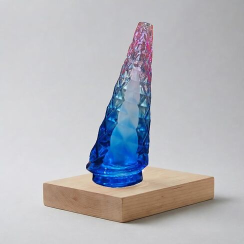 Glass Conical Components, Suitable for Peak/Pro DIY Crafts, Precision Geometric Art Supplies, Thick-Walled and Stained Glass Making (Blue Pink) in Kuwait