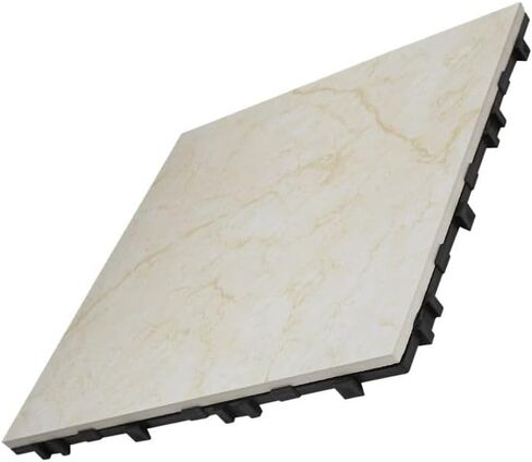 NewTechWood Outdoor Ceramic Quick Deck Tiles 12 in. x 12 in. (5-Pieces Per Box) (Prato Travertine) in Kuwait