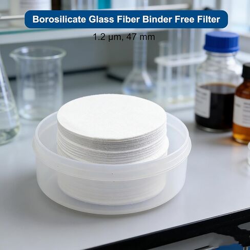 Borosilicate Glass Fiber Binder Free Filter - Glass Microfiber Filters,1.2 μm,47 mm (Pack of 100) in Kuwait