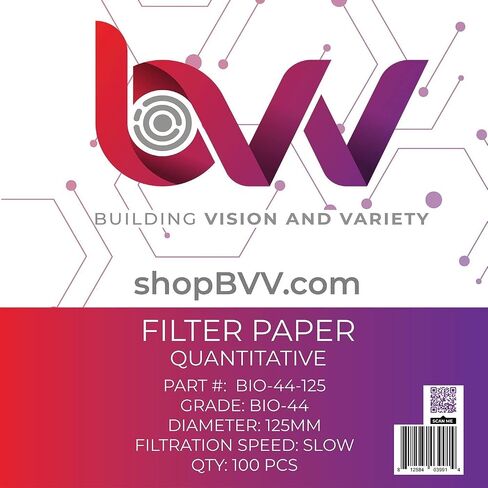 BVV Ashless Filter Papers - 125MM - Quantitative-Grade 42 - Slow - 2.5um in Kuwait