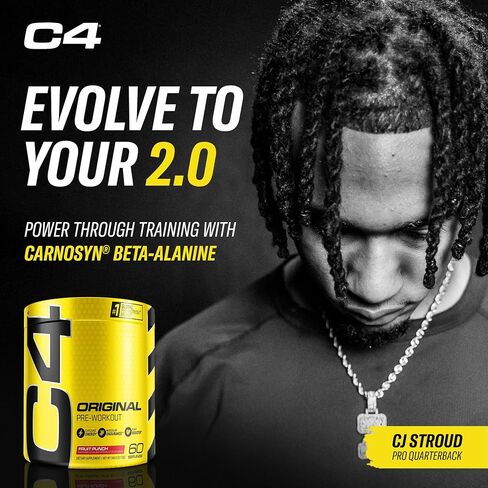 C4 Original Pre Workout Powder Fruit Punch - Vitamin C for Immune Support - Sugar Free Preworkout Energy for Men & Women - 150mg Caffeine + Beta Alanine + Creatine - 60 Servings in Kuwait