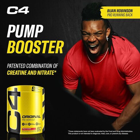 C4 Original Pre Workout Powder Fruit Punch - Vitamin C for Immune Support - Sugar Free Preworkout Energy for Men & Women - 150mg Caffeine + Beta Alanine + Creatine - 60 Servings in Kuwait