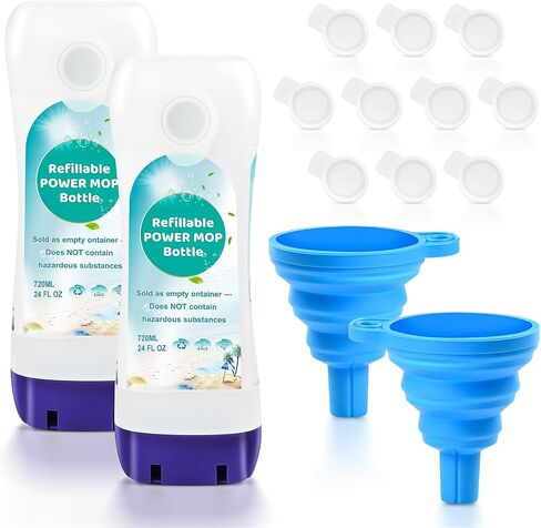 زجاجة قابلة لإعادة التعبئة لـ Swiffer® Power Mop™، حاوية محلول قابلة لإعادة الاستخدام سعة 720 مل / 24 أونصة سائلة، قفل مقاوم للتسرب، استخدم أي منظف سائل in Saudi Arabia