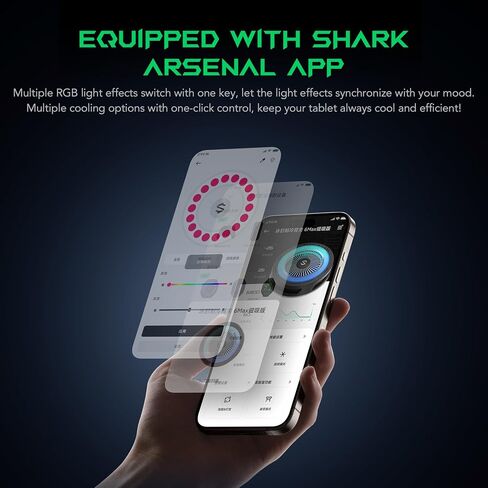 مبرد Black Shark iPad، مبرد مغناطيسي للكمبيوتر اللوحي ipad/Surface pro/Samsung Tab، مروحة تبريد للكمبيوتر اللوحي بقدرة 40 وات للألعاب، بث مباشر Tiktok، مبرد الكمبيوتر اللوحي الذي يتم التحكم فيه بواسطة التطبيق (أسود) in Kuwait