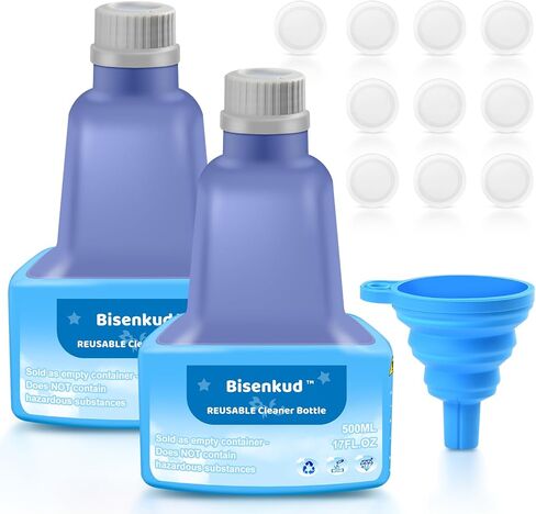 زجاجة Bisenkud القابلة لإعادة الملء لممسحة Swiffer® Wet Jet™ - 500 مل / 17 أونصة سائلة - زجاجة محلول HDPE مانعة للتسرب، فارغة، غير مخصصة للممسحة الكهربائية in Kuwait