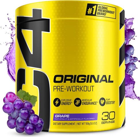 C4 Original Pre Workout Powder Fruit Punch - Vitamin C for Immune Support - Sugar Free Preworkout Energy for Men & Women - 150mg Caffeine + Beta Alanine + Creatine - 60 Servings in Kuwait